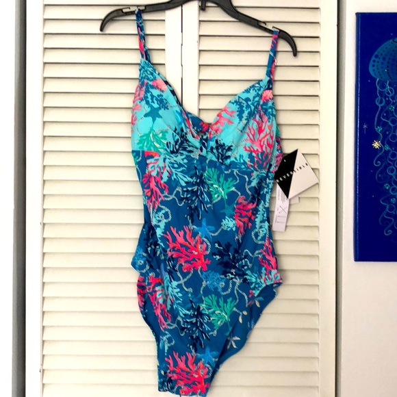 Ana Printed Swimsuit in White - Emilia Wickstead